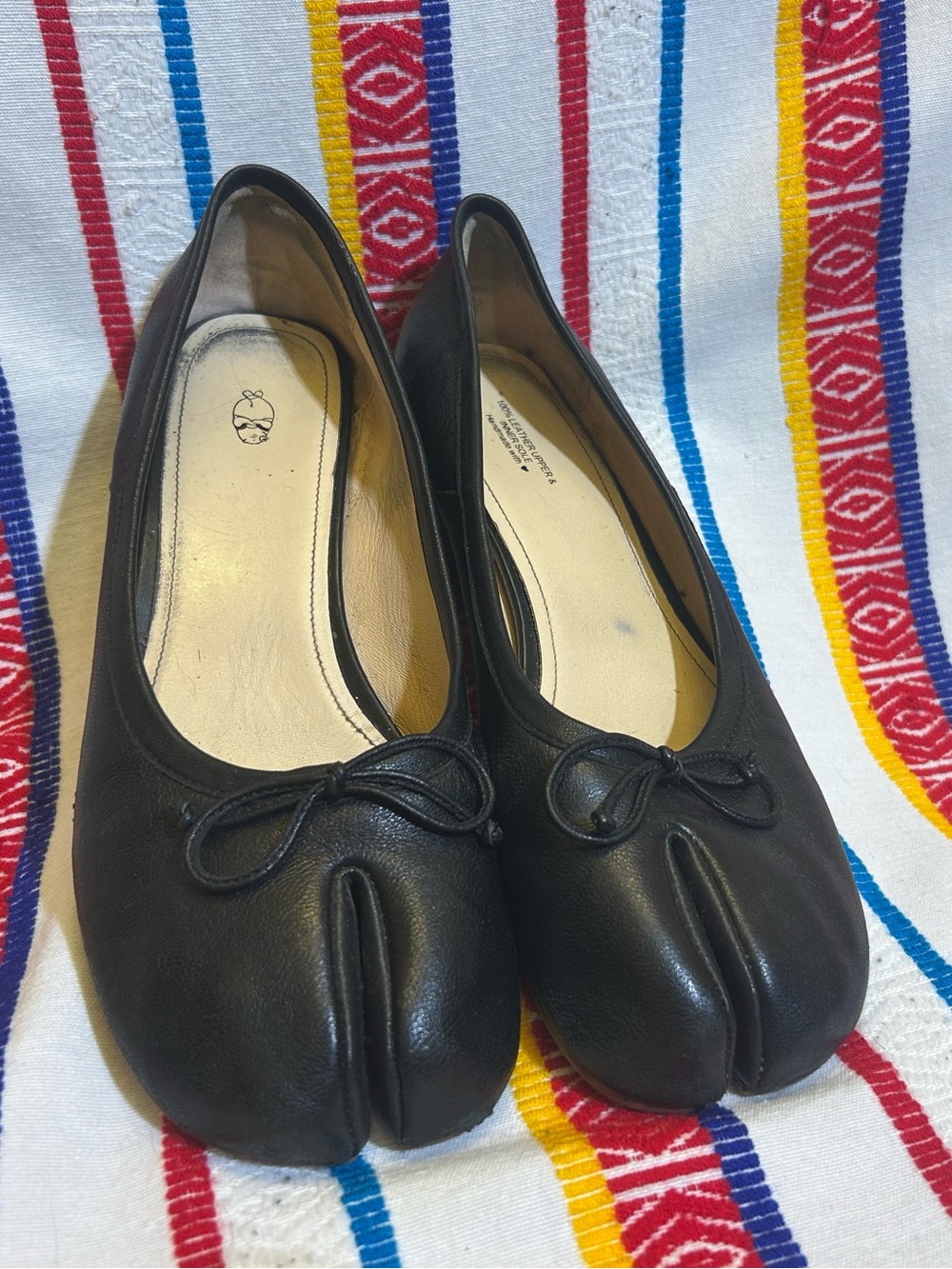 WoodchuckSato Black Split-Toe Ballet Shoes sz 9